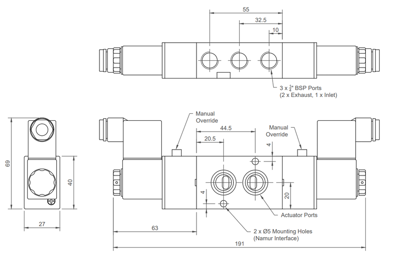 Namur Double Solenoid Valve Valves Melbourne PCI